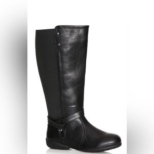 Black Faux Leather Boots